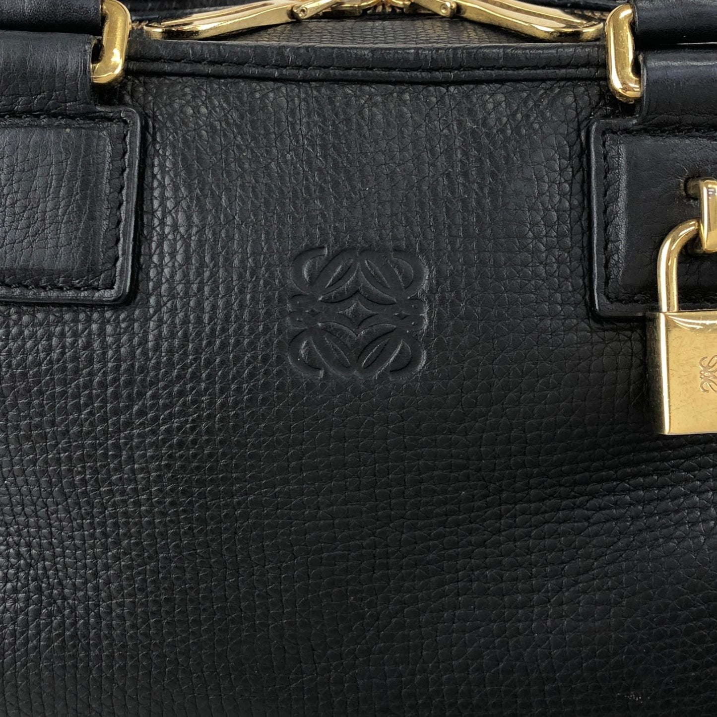 LOEWE Amazona28 Anagram Handbag Boston bag Black Vintage n43dbr