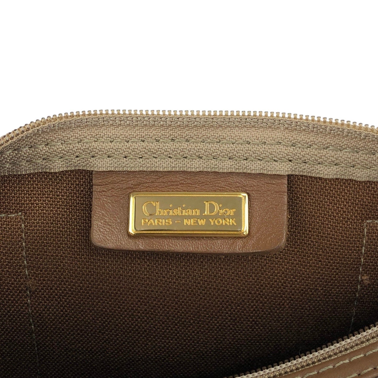 Christian Dior Honeycomb Pattern Handbag Boston bag Beige Vintage y2sxs7