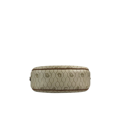 Christian Dior Honeycomb Pattern Round Shoulder bag Beige Vintage p7a3yt