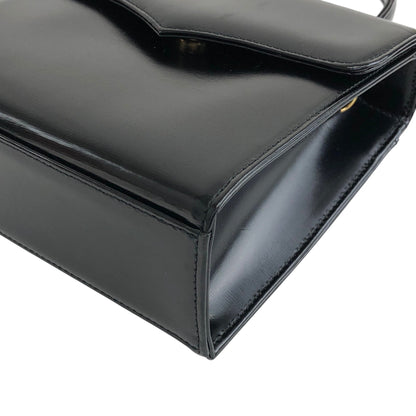 Yves Saint Laurent YSL Logo Charm Two-way Handbag Shoulder bag Black Vintage gmjhfk