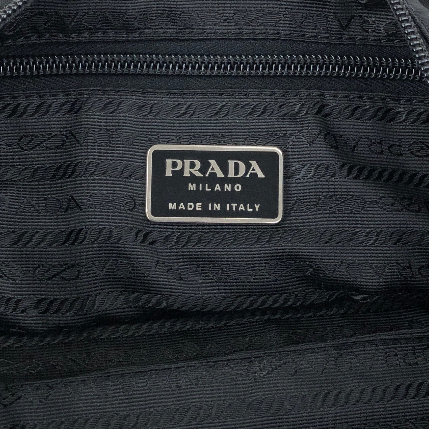 PRADA Logo Shoulder bag Black Vintage h6emcw