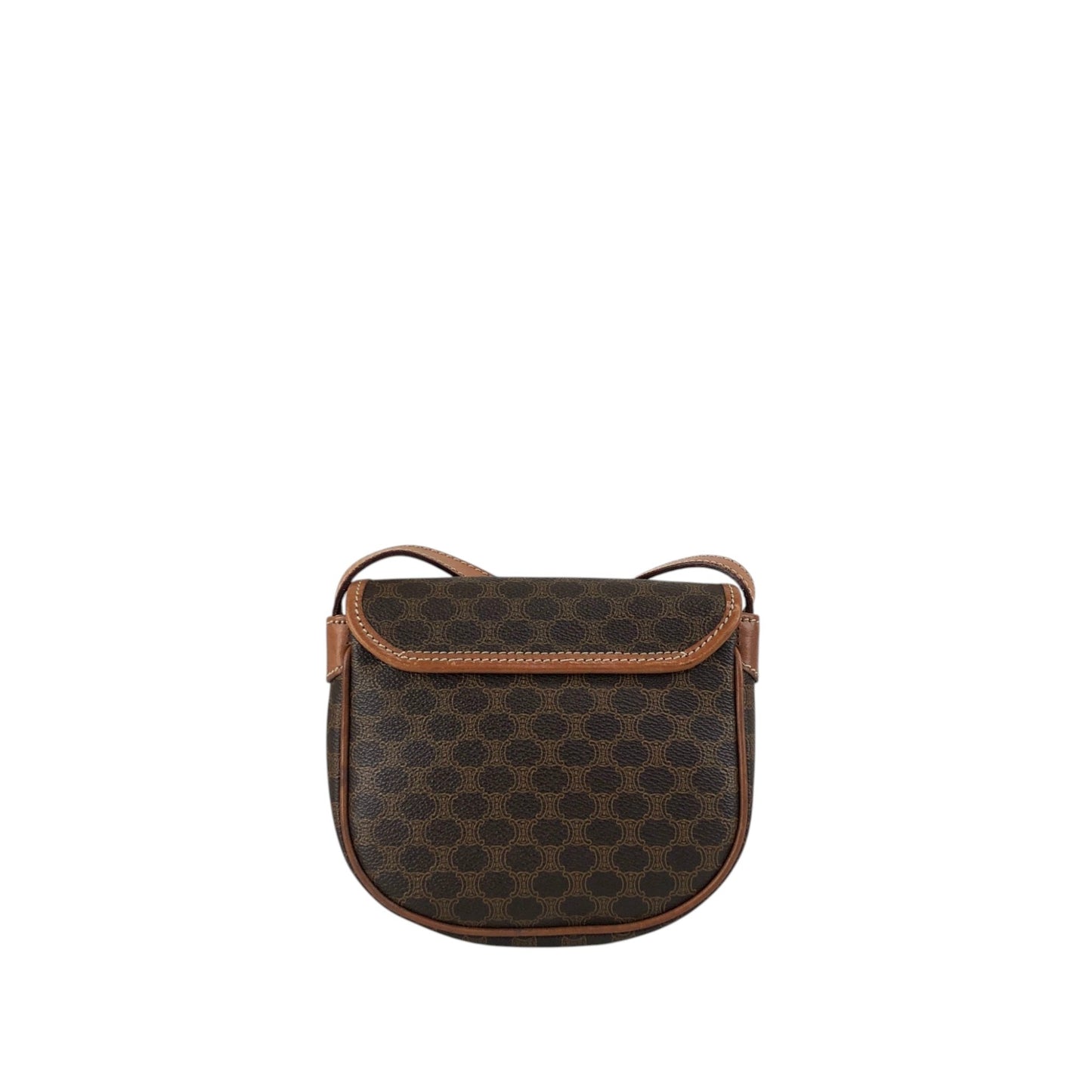 CELINE Macadam Triomphe Shoulder bag Brown Vintage hddfhp
