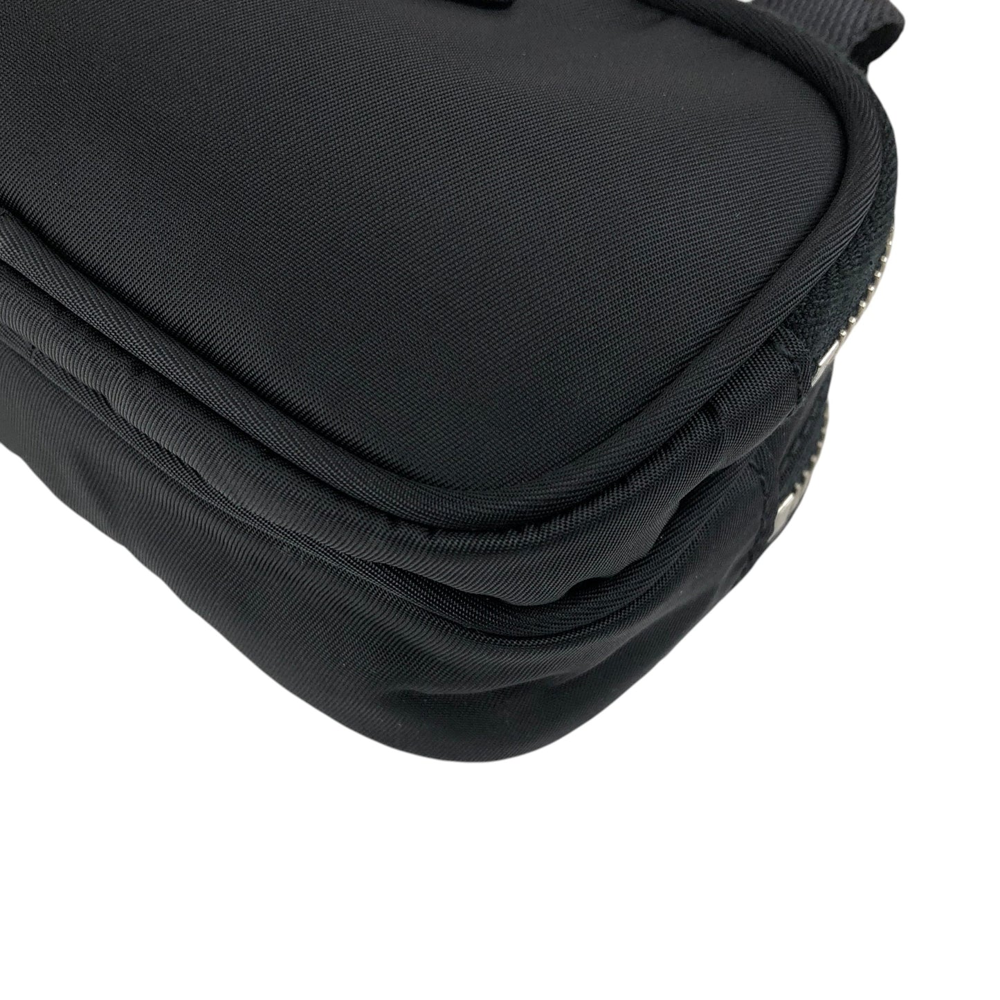 PRADA Tessuto Triangle Logo Small Handbag Pouch Black 1N1346 Vintage ntidxe