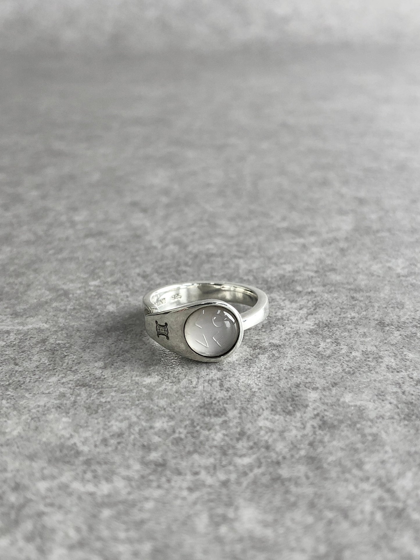 CELINE Triomphe SIRVER925 Ring Silver Vintage 8n5auu