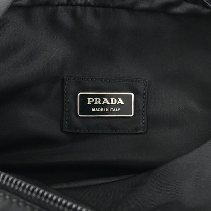 PRADA Tessuto Triangle Logo Sling bag Shoulder bag Black Vintage 58ccjt
