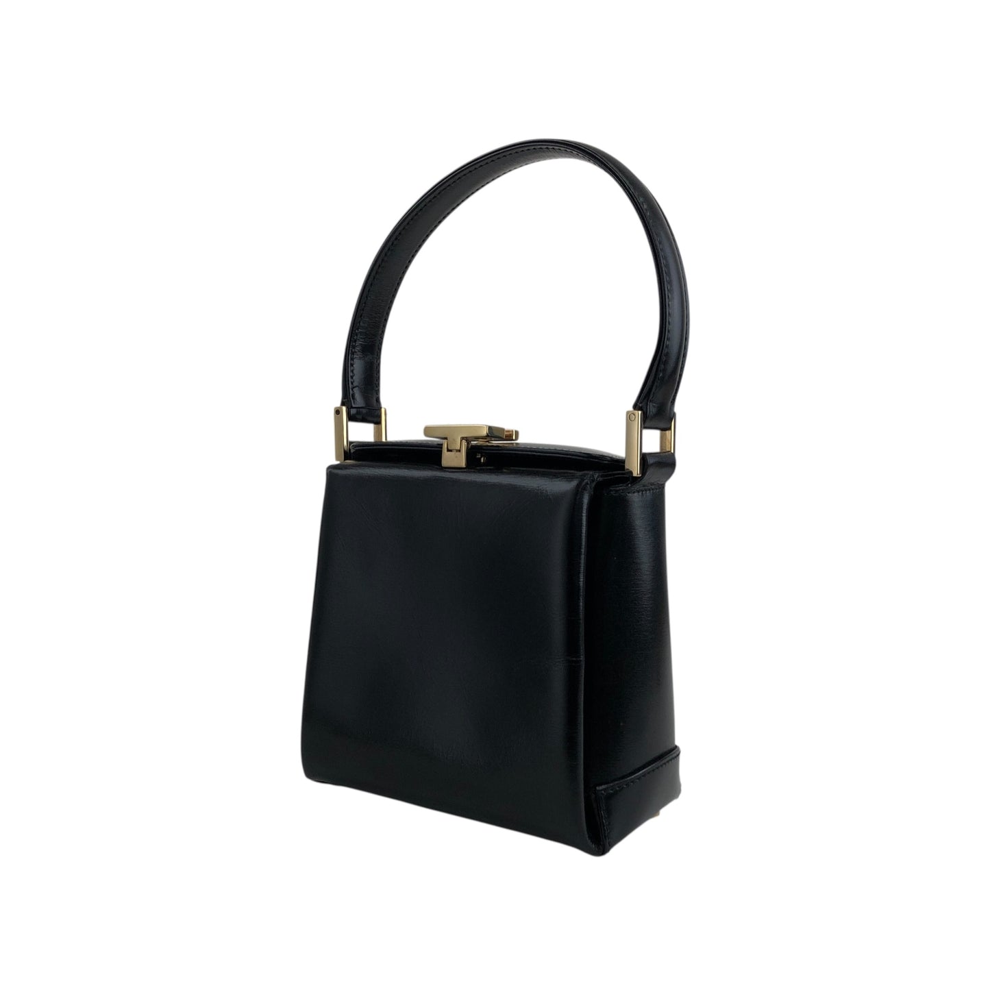 GUCCI Logo Small Handbag Black Vintage xwdrnw
