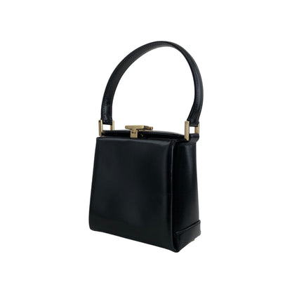 GUCCI Logo Small Handbag Black Vintage xwdrnw
