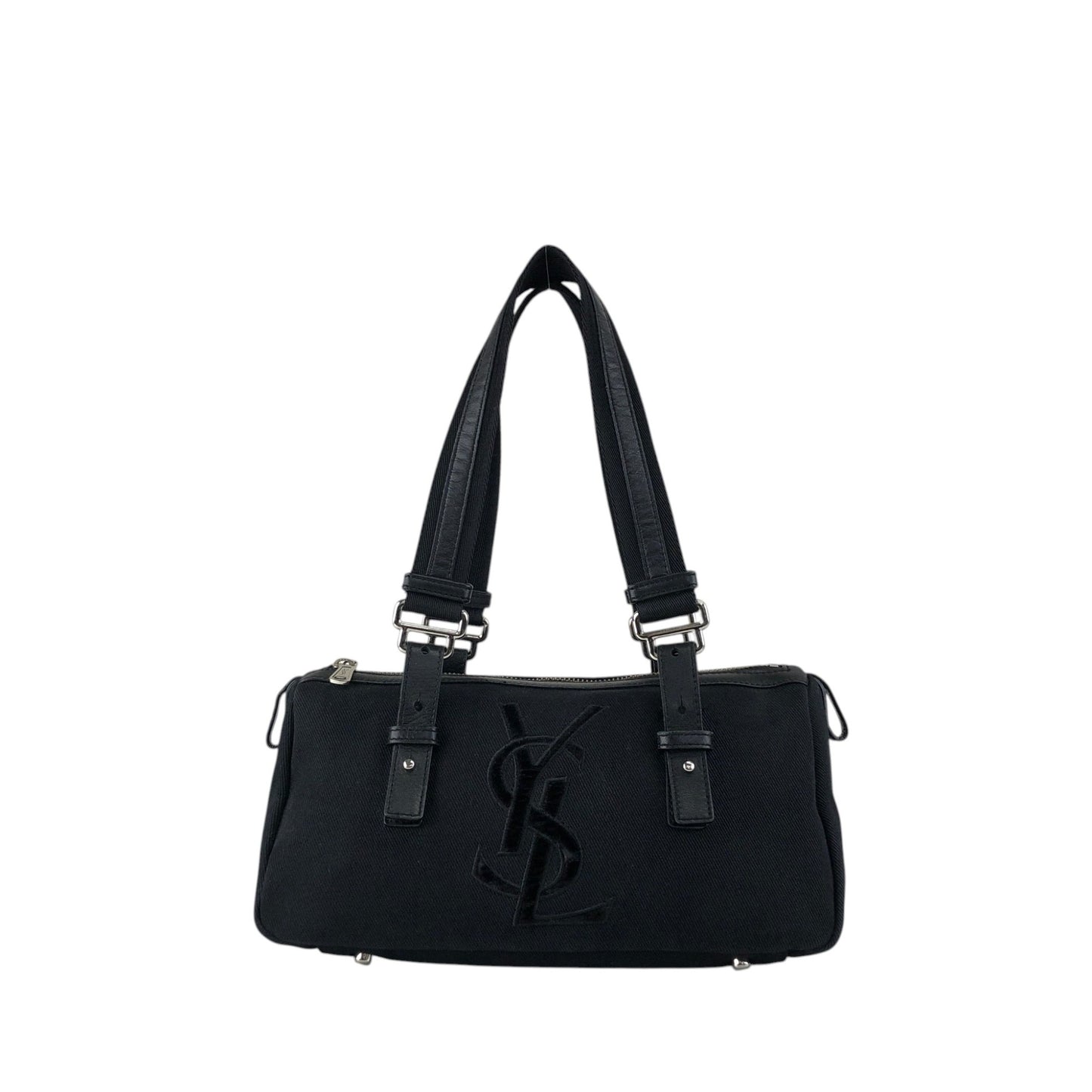 Yves Saint Laurent YSL Logo Handbag Black Vintage p825h3
