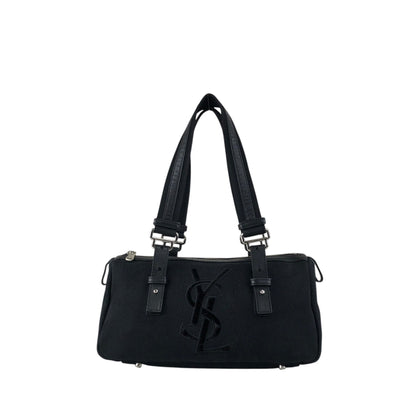 Yves Saint Laurent YSL Logo Handbag Black Vintage p825h3