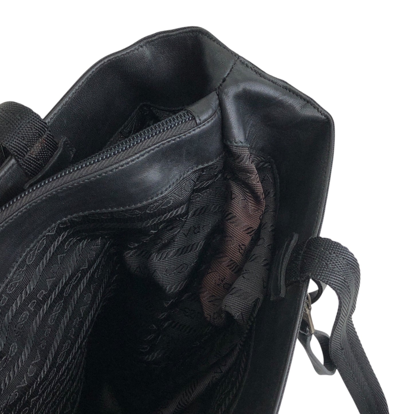 PRADA Tessuto Triangle Logo Totebag Black Vintage 885ief