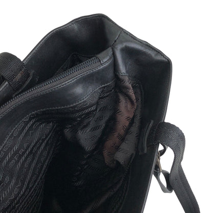 PRADA Tessuto Triangle Logo Totebag Black Vintage 885ief