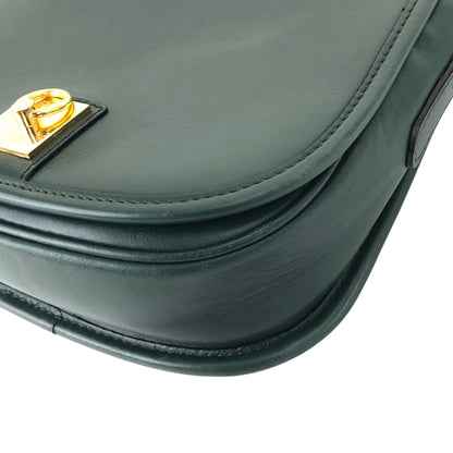 CELINE Gancini Shoulder bag Green Vintage 5xwwza