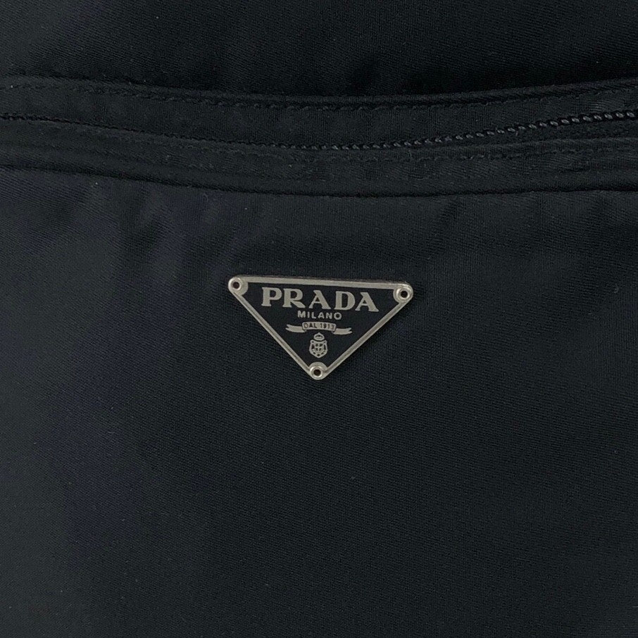 PRADA Triangle Logo Shoulder bag Black Vintage xvtn4t