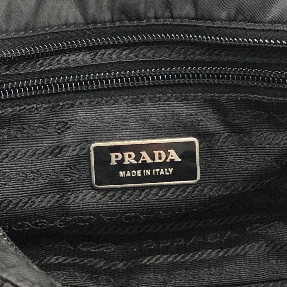 PRADA Triangle Logo Ribbon Two-way Handbag Shoulder bag Black Vintage jhjtm6