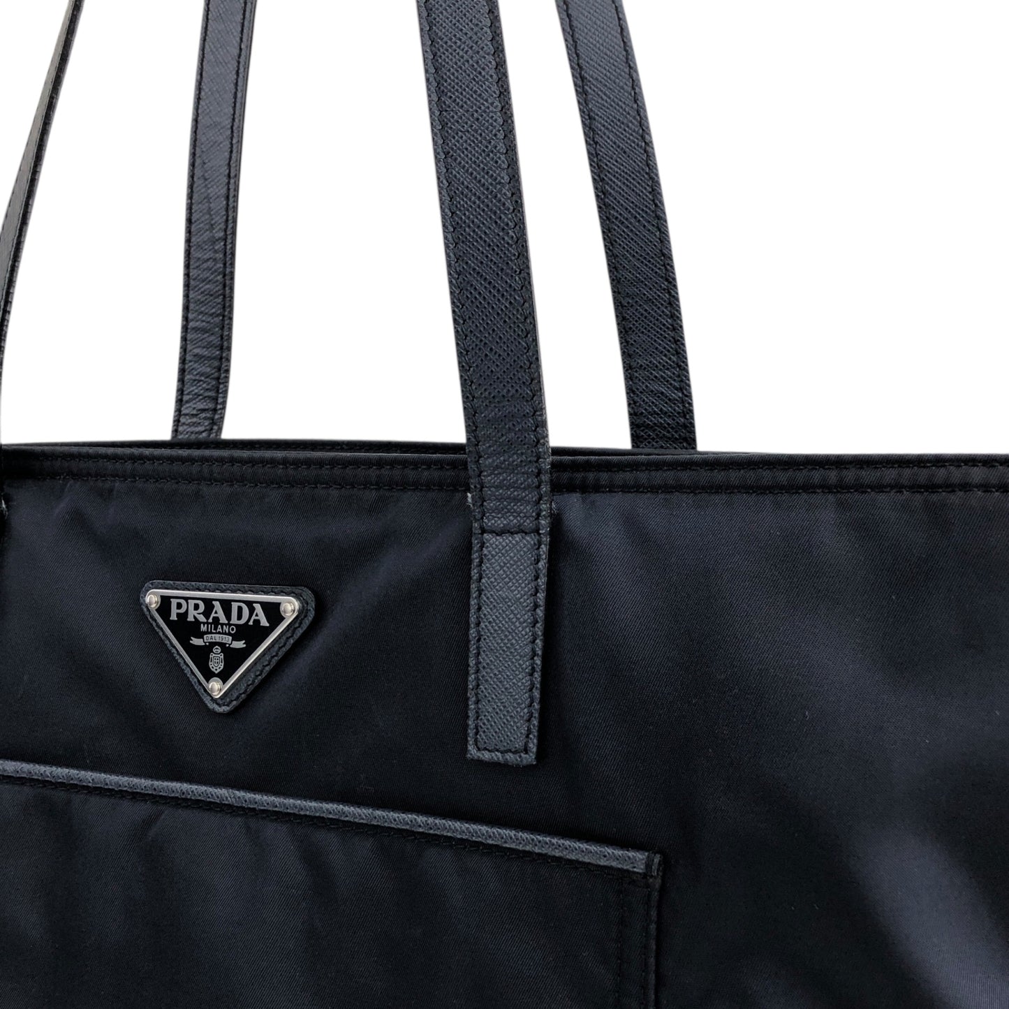 PRADA Tessuto Triangle Logo Totebag Navy Vintage 3j5ghg