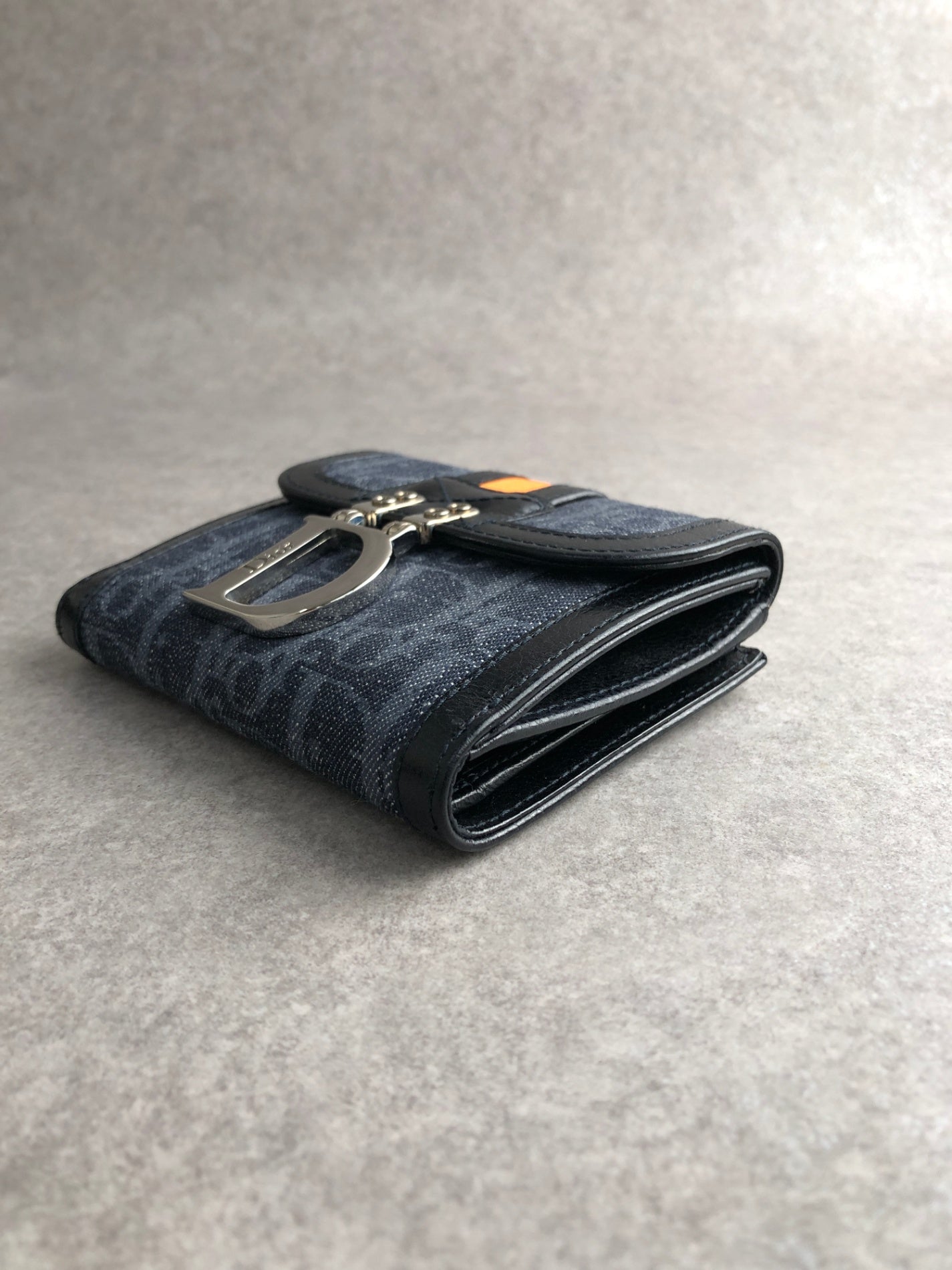 Christian Dior Trotter Folded Wallet Indigo Vintage mpv8rz