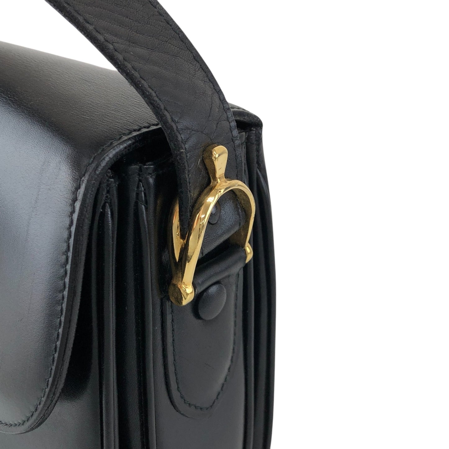 CELINE Horse Carriage Shoulder bag Black Vintage gec7v4