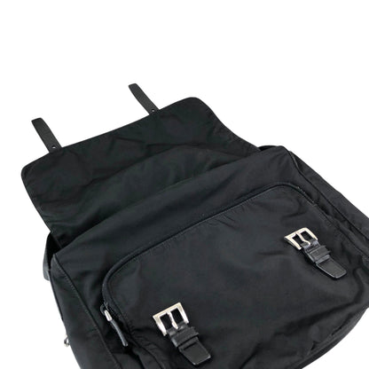 PRADA Tessueto Triangle Logo Shoulder bag Black Vintag vii5a2