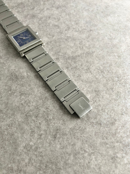 Yves Saint Laurent Logo Quartz Watch Silver Vintage c2rgcx