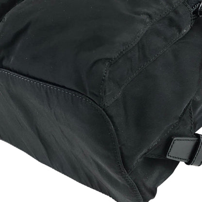PRADA Triangle Logo Double Pocket  Backpack Black Vintage mxtwf5