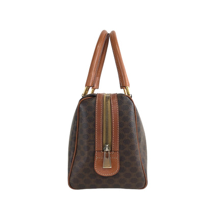 CELINE Macadam Blason Small Boston bag Brown Vintage vyeix4