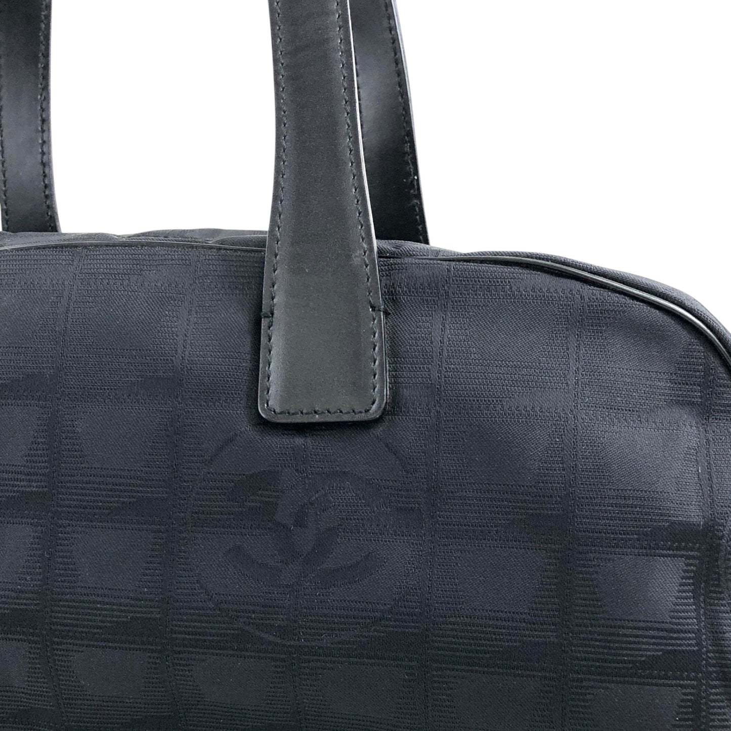 CHANEL New Travel Line Handbag Black Vintage x2dwvn