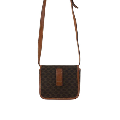 CELINE Macadam Logo Shoulder bag Brown Vintage ajpy3m