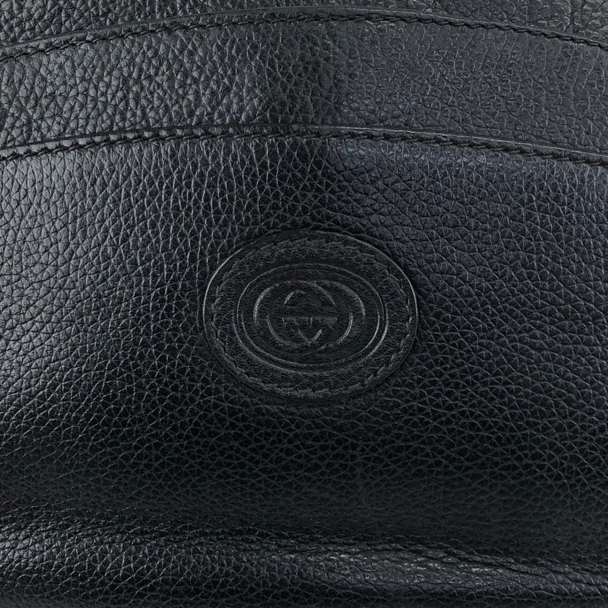 GUCCI GG Logo Motif Shoulder bag Black Vintage batagd
