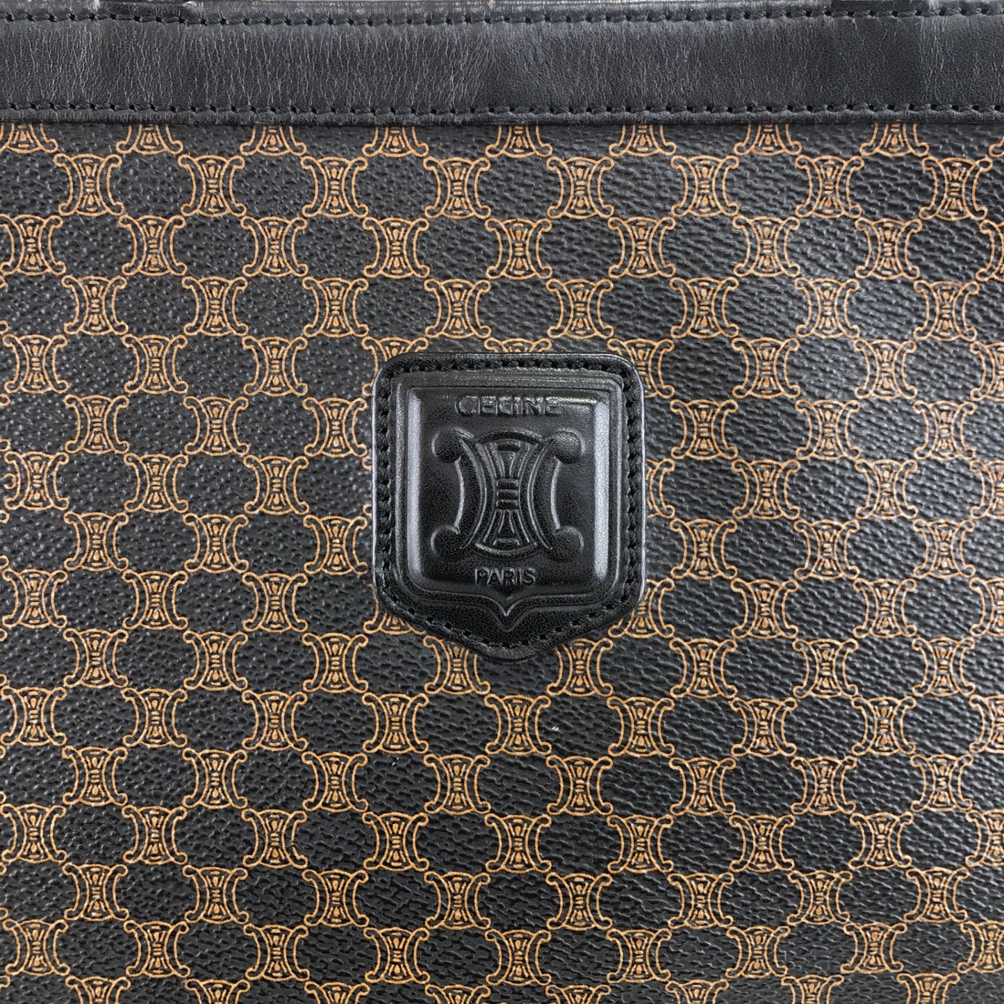 CELINE Macadam Blason Shoulder bag Totebag Black Vintage 27dcdm