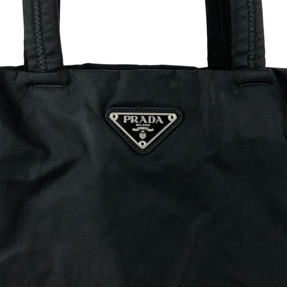 PRADA Tessuto Triangle Logo Handbag Totebag Black Vintage jsx3zw