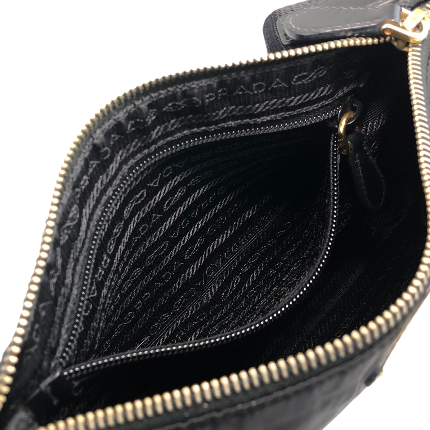 PRADA 三角形標誌單肩包 黑色 復古 st38ni