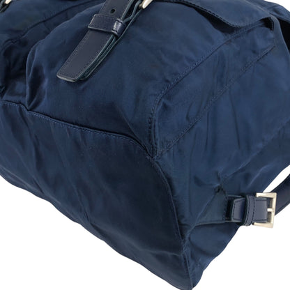 PRADA Triangle Logo Double Pocket Backpack Navy Vintage 7x3s5r