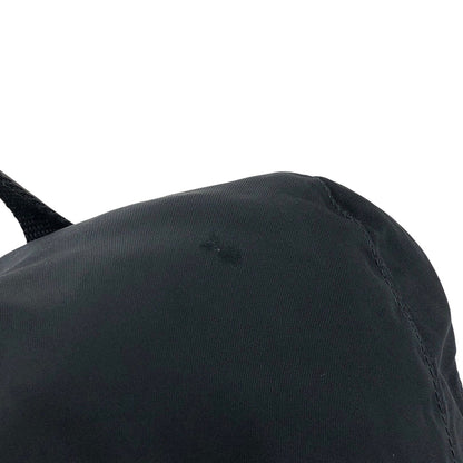 PRADA Tessuto Triangle Logo Double Pocket Backpack Black Vintage e8i3ab