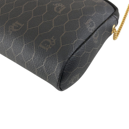 Christian Dior Honeycomb Pattern Chain Shoulder bag Black Vintage 3mnhcy