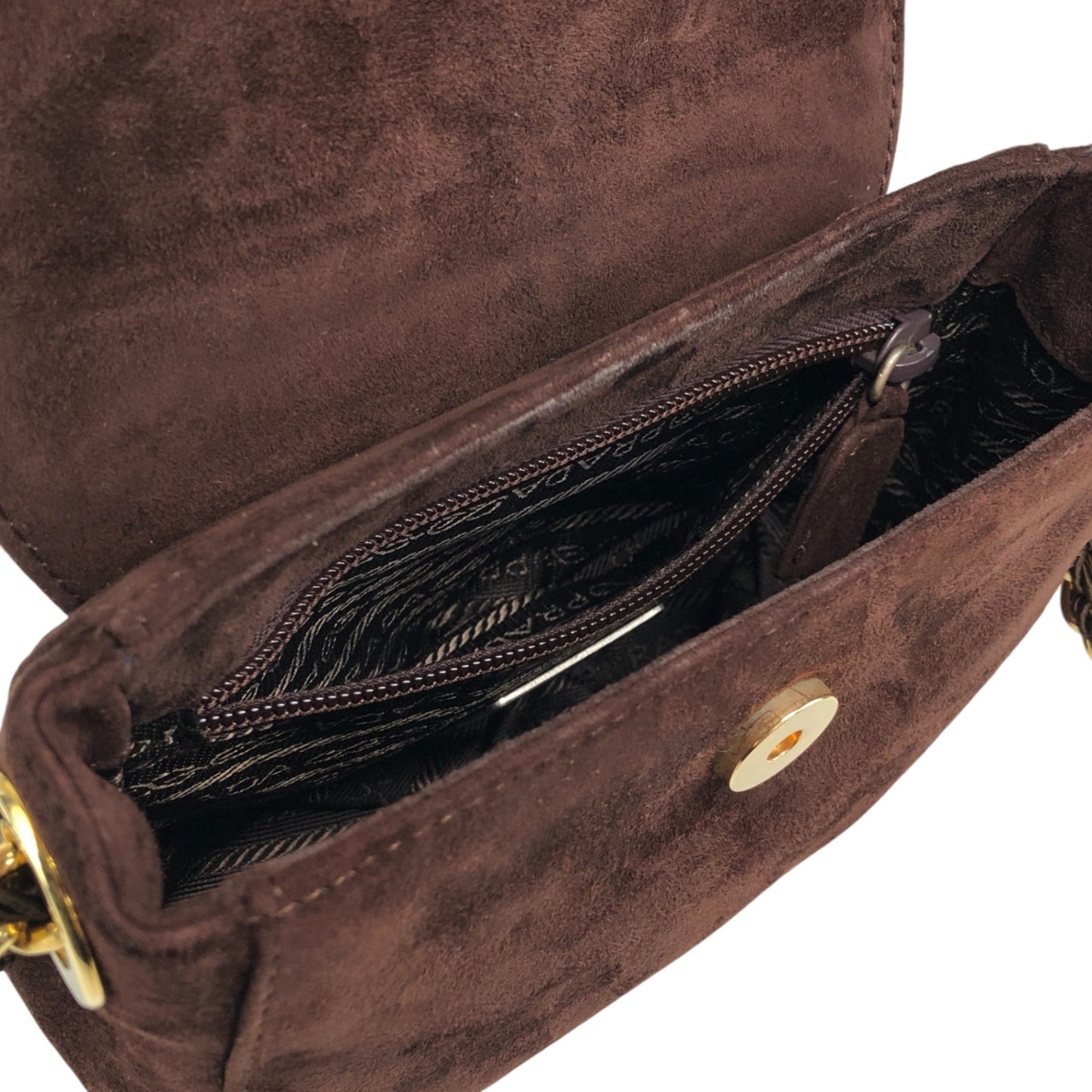 PRADA Logo Shoulder bag Brown Vintage psiphd