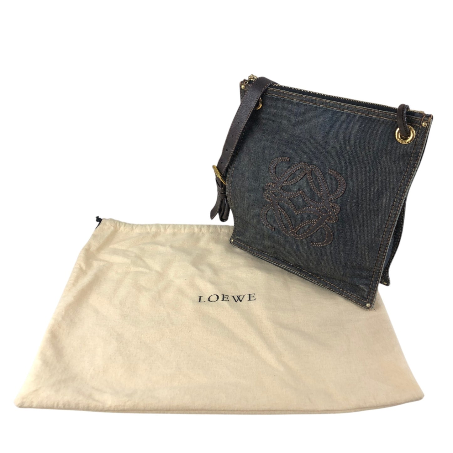 LOEWE Anagram Shoulder bag Indigo Vintage n8xae3