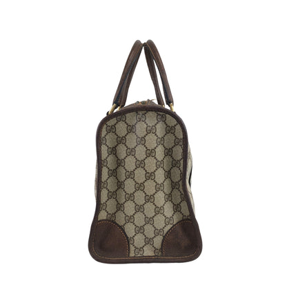 GUCCI Sherry Line GG Canvas Handbag Boston bag Brown Vintage pcefbw