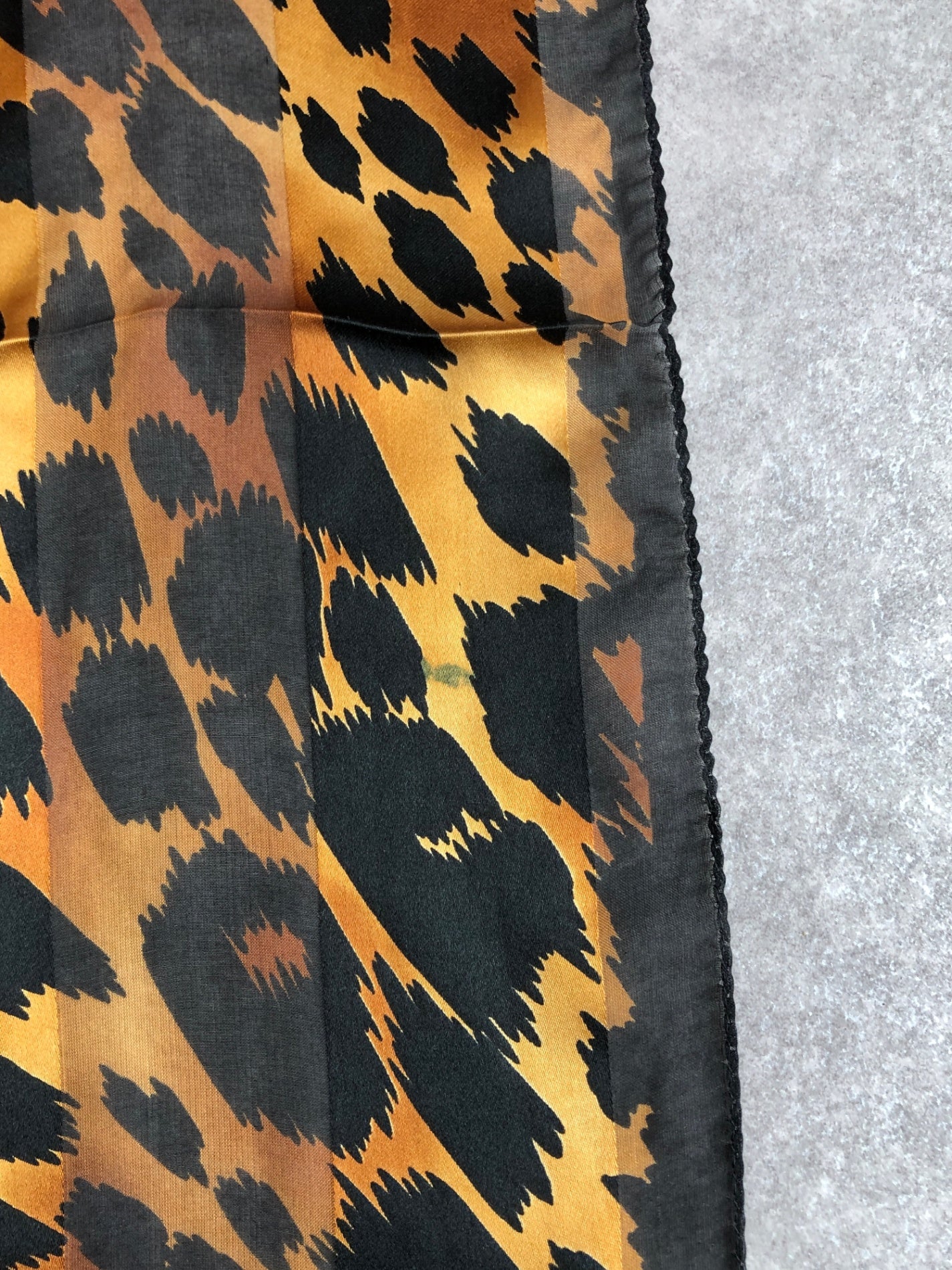 Yves Saint Laurent YSL Logo Silk Scarf Black×Brown Vintage 2ttmtp