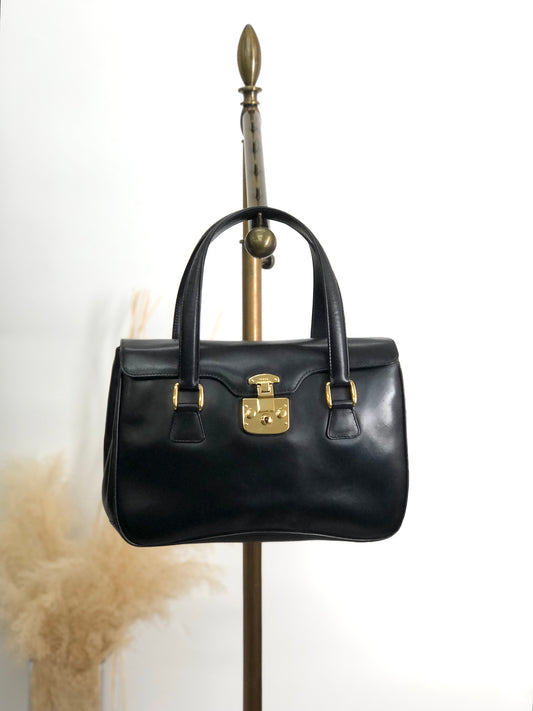 GUCCI Handbag Black Vintage as68jk