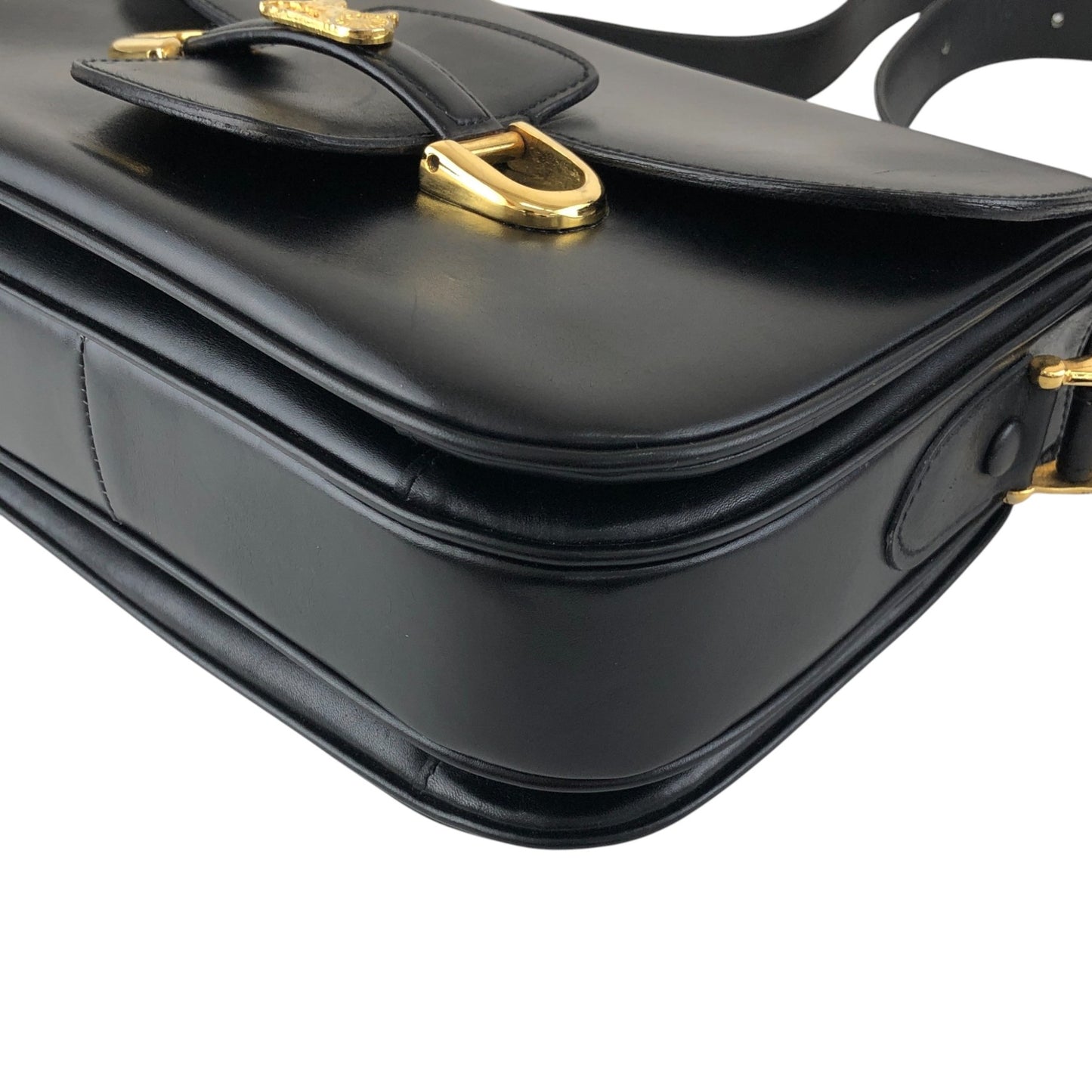 CELINE Horse Carriage Shoulder bag Black Vintage gec7v4