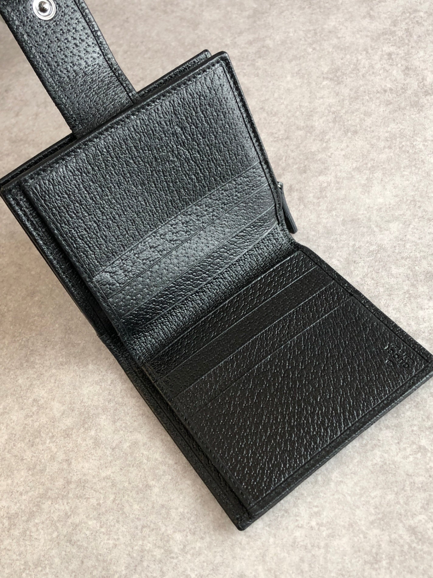 GUCCI GG Canvas Logo Folded Wallet Navy Vintage exbbcp