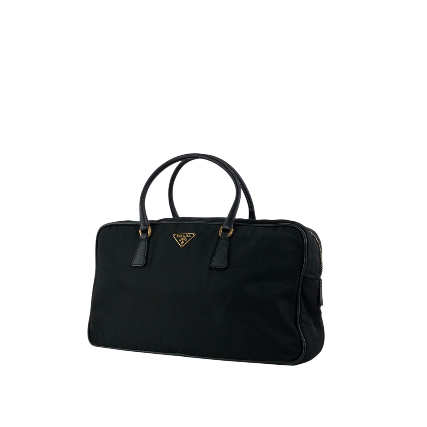 PRADA Tessuto Triangle Logo Small Boston bag Handbag Black BL0088 Vintage yaijvh