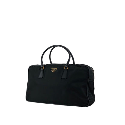 PRADA Tessuto Triangle Logo Small Boston bag Handbag Black BL0088 Vintage yaijvh