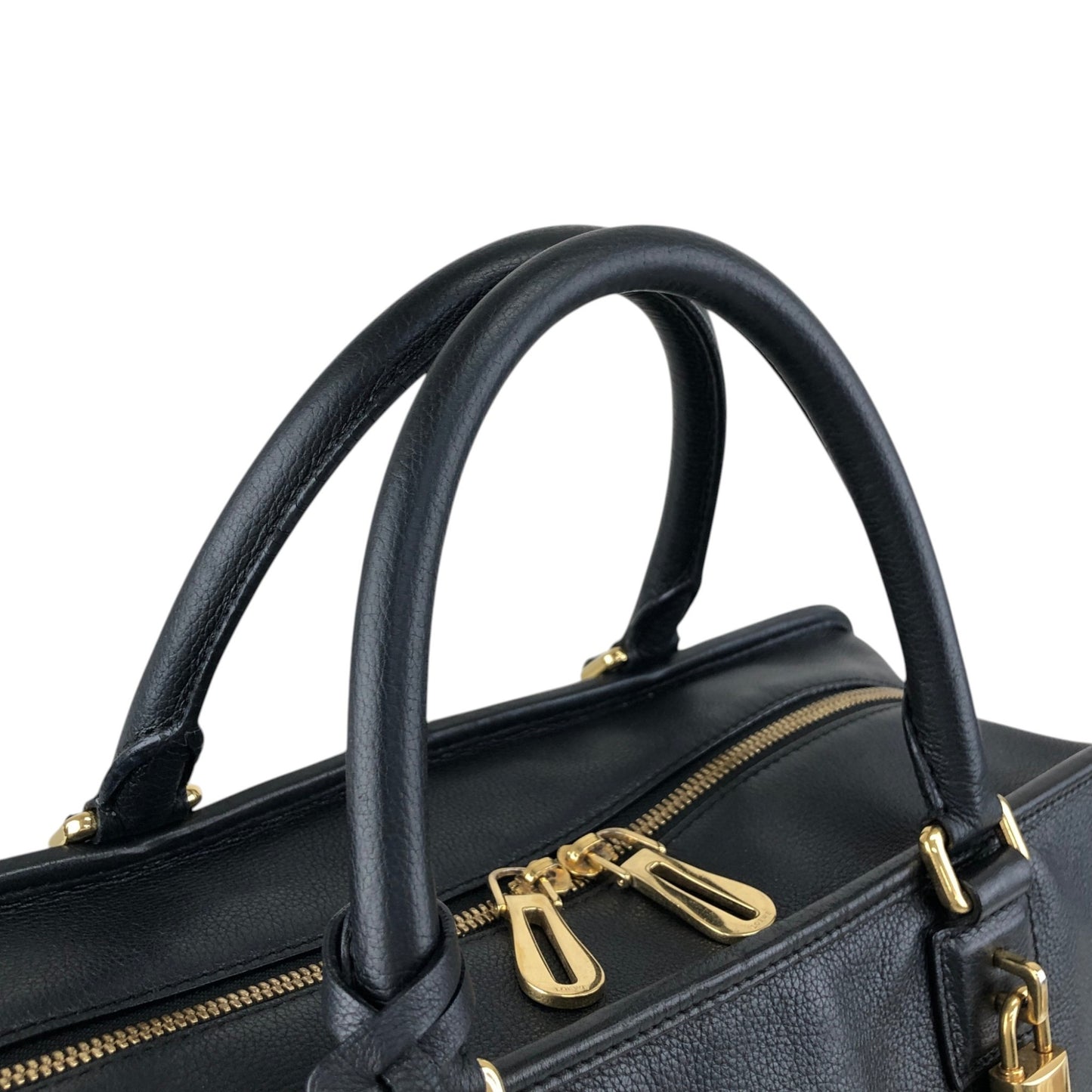 LOEWE Amazona Anagram Small Boston bag Handbag Black Vintage 8itnhz