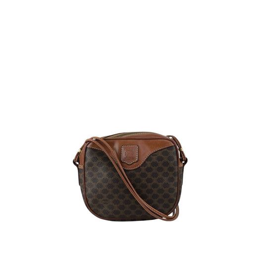 CELINE Macadam Blason Shoulder bag Brown Vintage y5kjmd