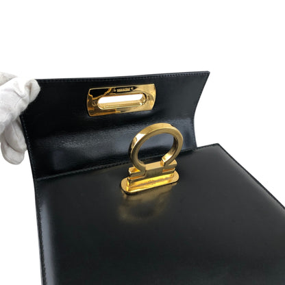 Salvatore Ferragamo Gancini Two-way Handbag Shoulder bag Black Vintage eddc85