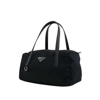 PRADA Tessuto Triangle Logo Handbag Black Vintage 4j6bkz