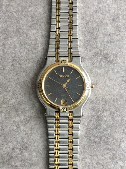 GUCCI Logo  Watch Silver×Gold 9000M Vintage devypm