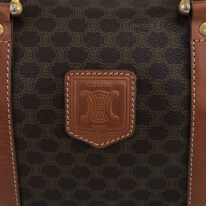 CELINE Macadam Blason Handbag Brown Vintage xiw3ui