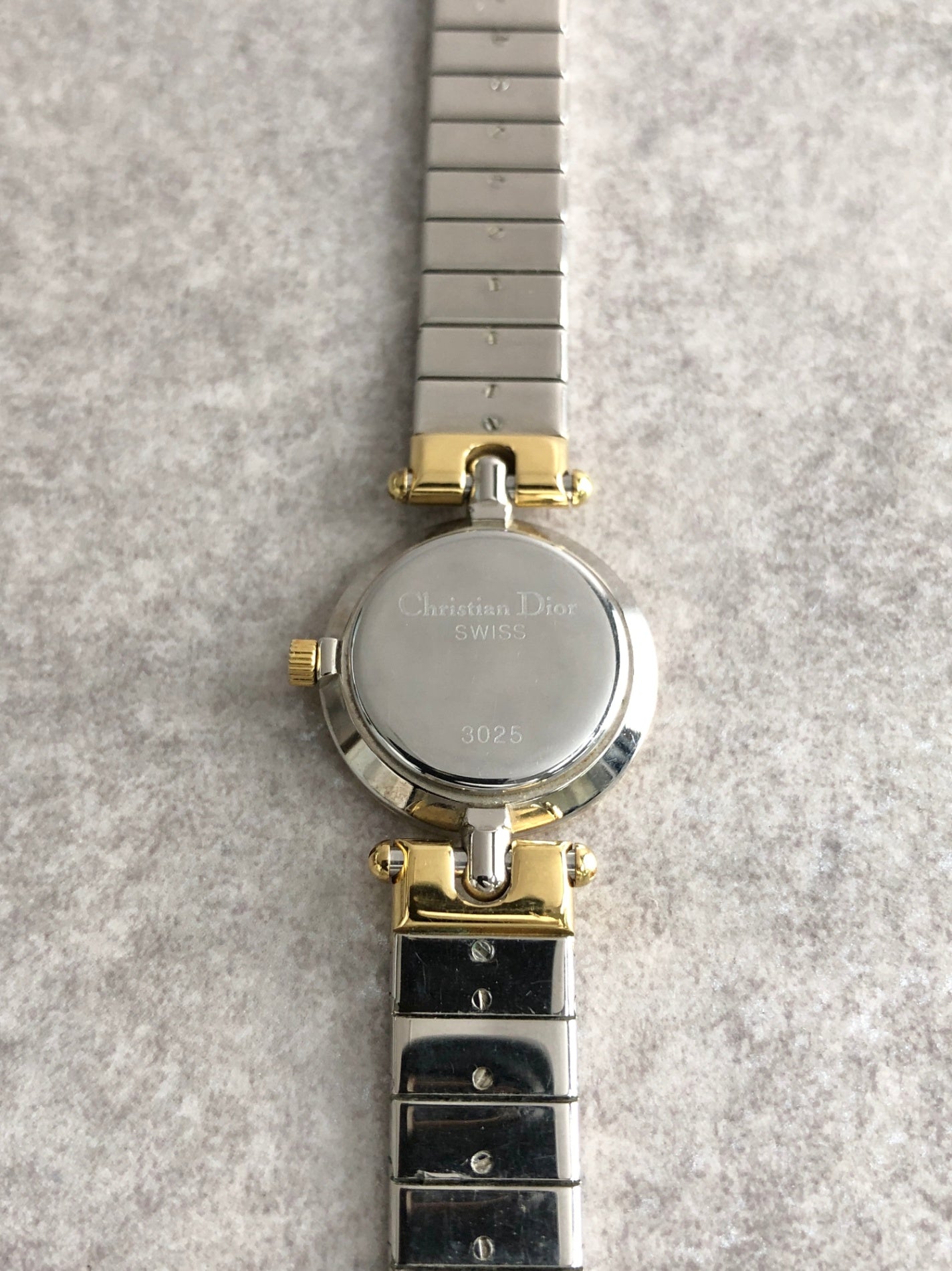 Christian Dior Logo Watch Silver×Gold Vintage pmuyyi